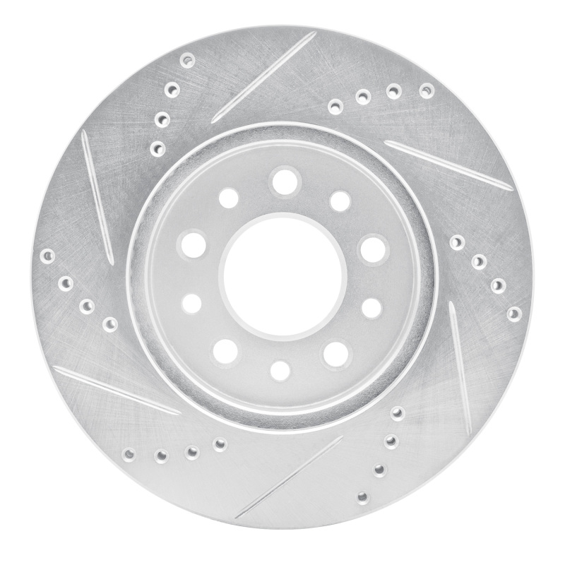 Ford Freestar Brake Rotor (1) - Front Right - R1 Concepts - Drilled & Slotted - Silver - `04-`07